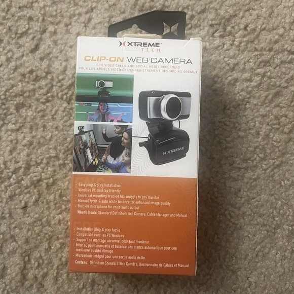 Xtreme Tech Clip-On Web Camera Video Calls Social Media Recording black - Picture 2 of 3